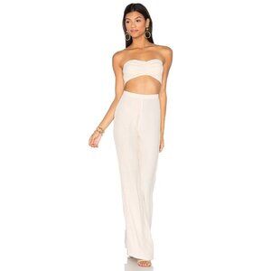 LPA Pant 88 Size S High Waisted Wide Leg Trouser Flowy Viscose Revolve Beige